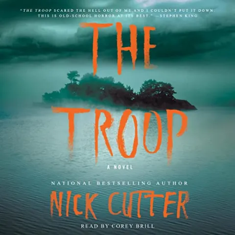 The audiobook cover of "The Troop" by Nick Cutter.