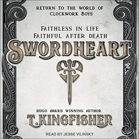 The audiobook cover of "Swordheart" by T. Kingfisher