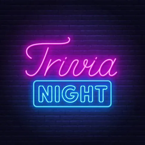 Neon sign that says "Trivia Night"