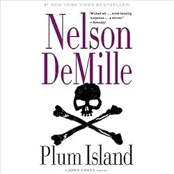 The audiobook cover of "Plum Island"