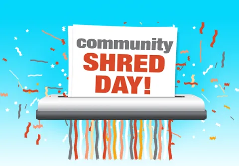 Image says: Community Shred Day!