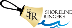 The logo for the Shoreline Ringers featuring a handbell. 